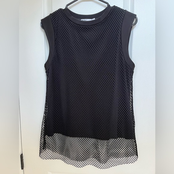 Zara armless mesh top with attached lining-black-size M US - Picture 1 of 12